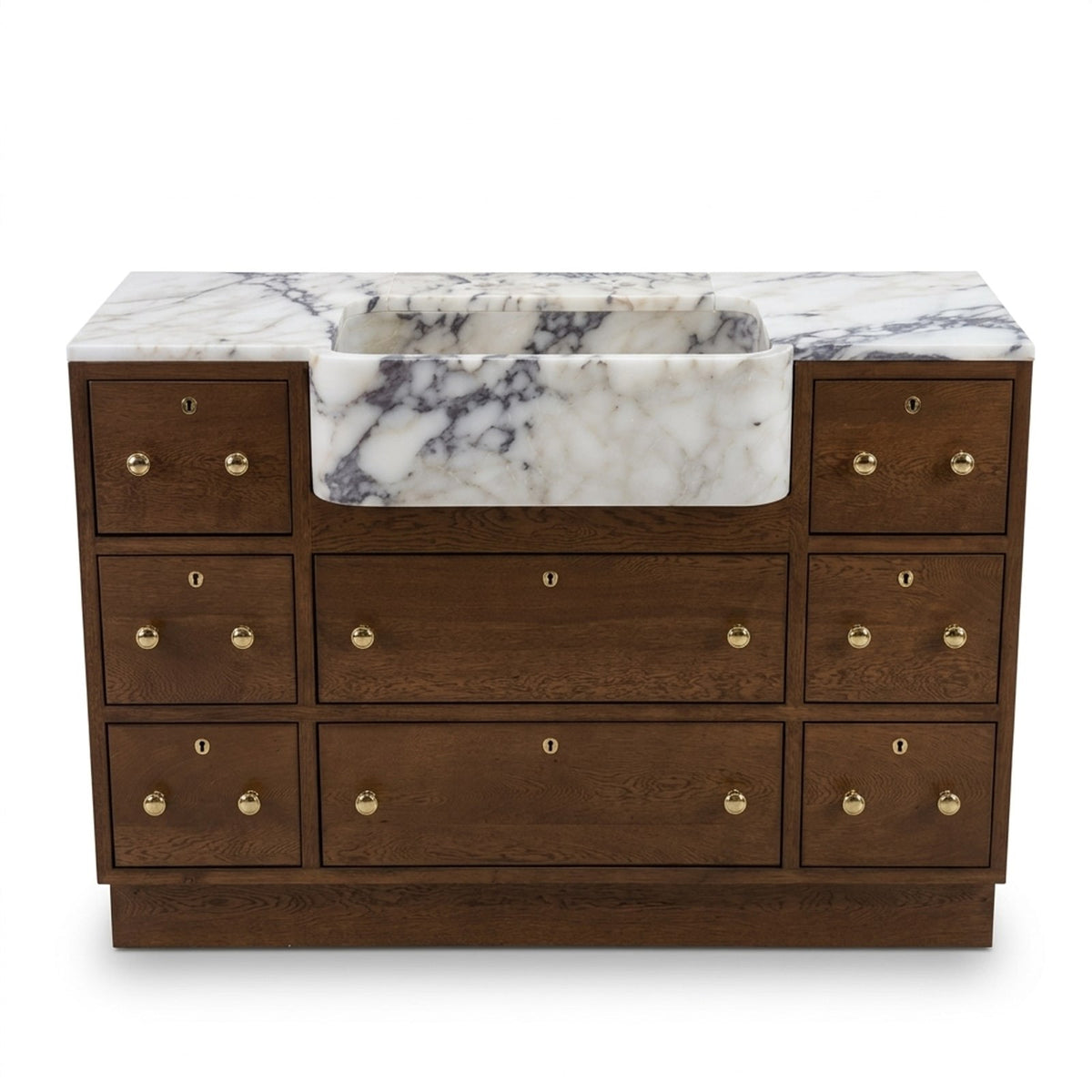Calacatta Viola Honed Marble Vanity with Integrated Sink — view 1