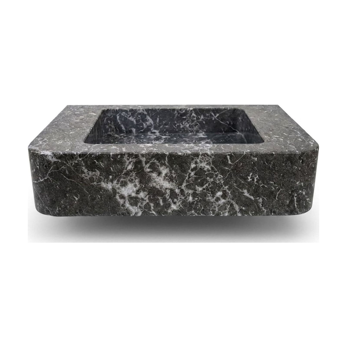 Pietra Notte Honed Rectangular Marble Vessel Sink — view 1