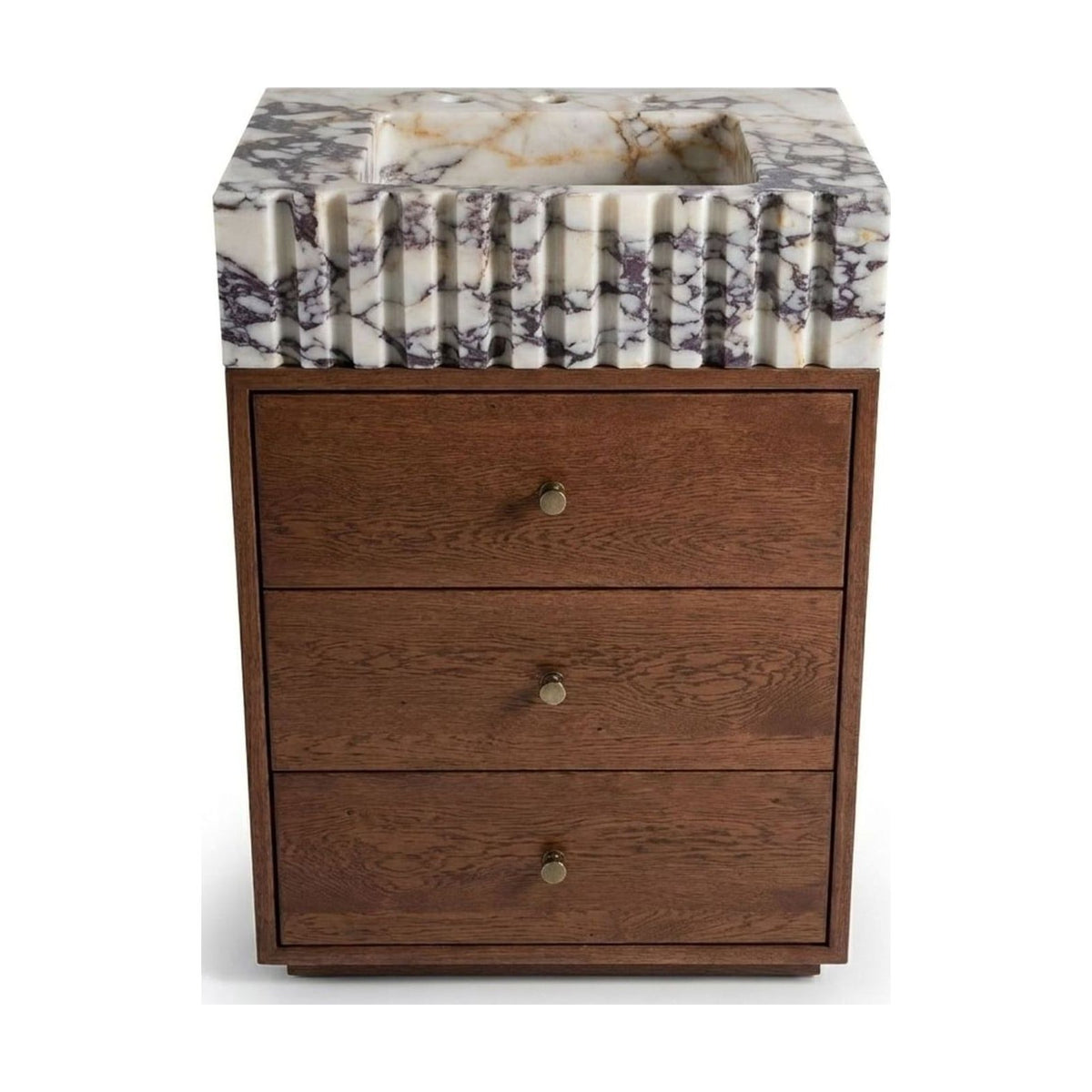 Calacatta Viola Fluted Polished Marble Vanity — view 1