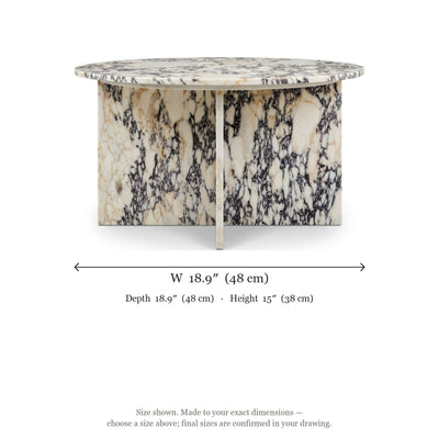 Calacatta Viola Polished Marble Accent Table — dimensions
