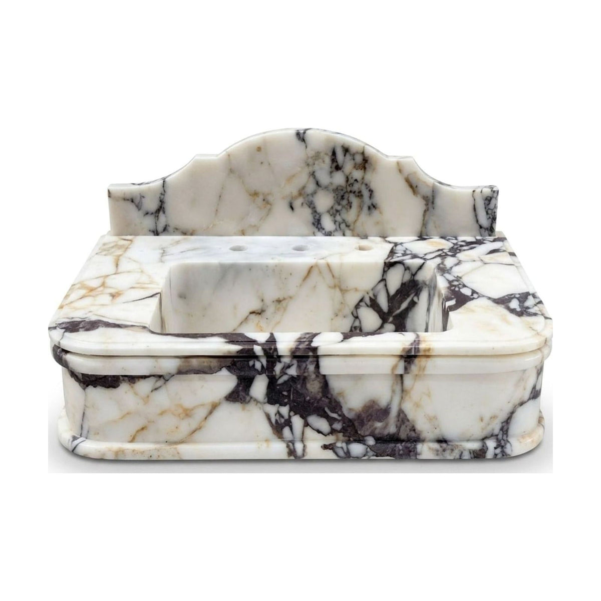 Calacatta Viola Marble Sink with Backsplash — view 1