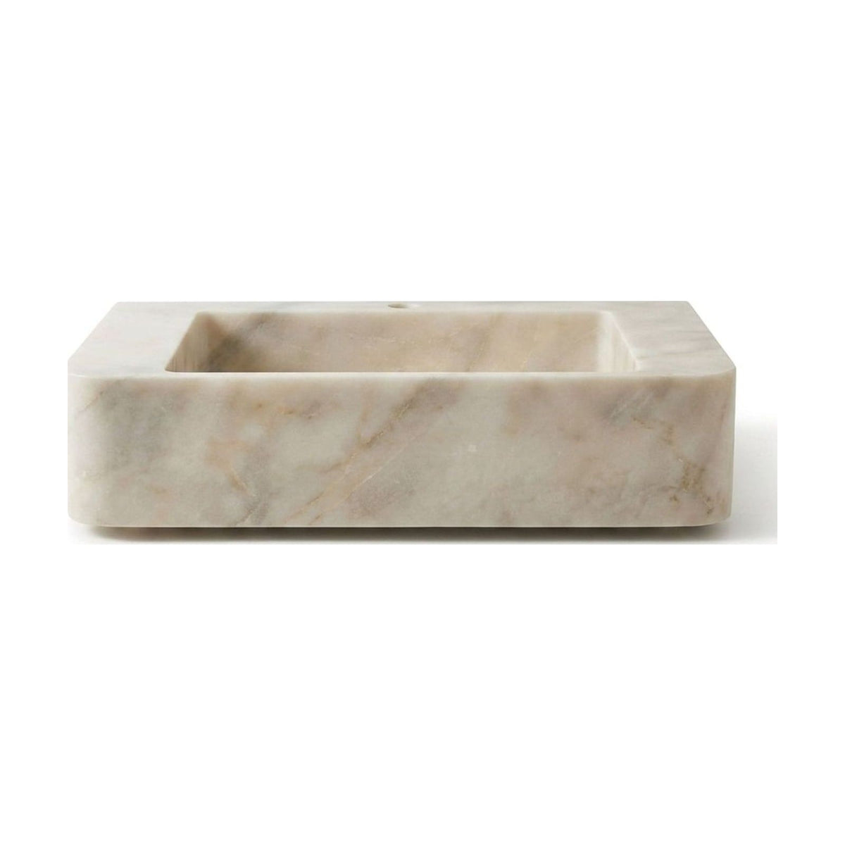Carrara Marble Honed Rectangular Vessel Sink — view 1