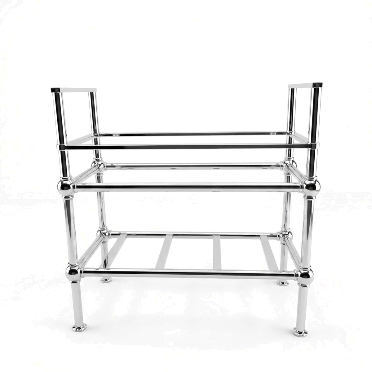 Metal Stand No. 869 – custom stainless steel vanity stand — view 1