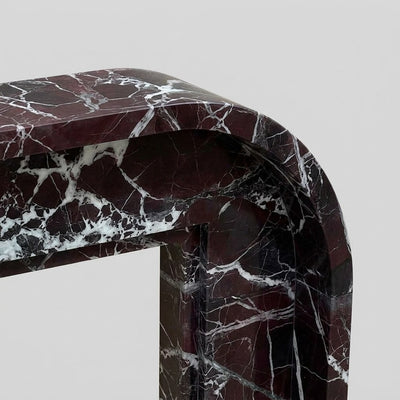 Rosso Levanto Polished Marble Fireplace Surround — detail