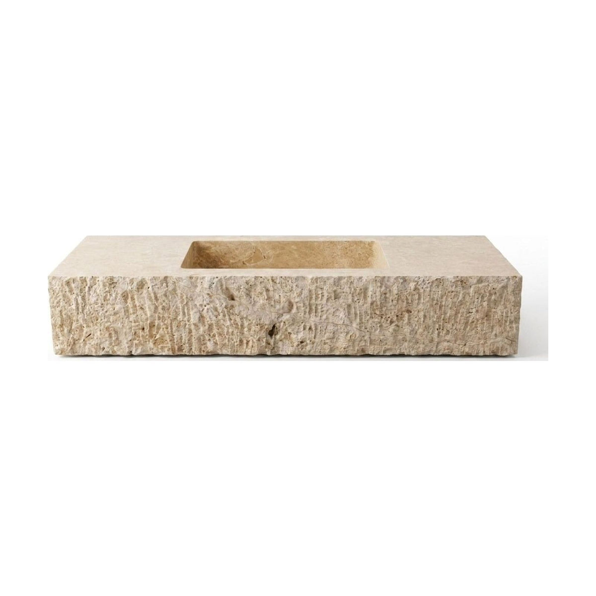 Honed Travertine Rectangular Sink — view 1