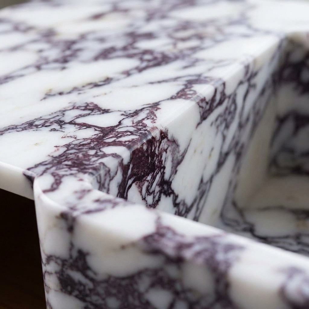 Calacatta Viola Polished Marble Vanity — marble detail — view 3