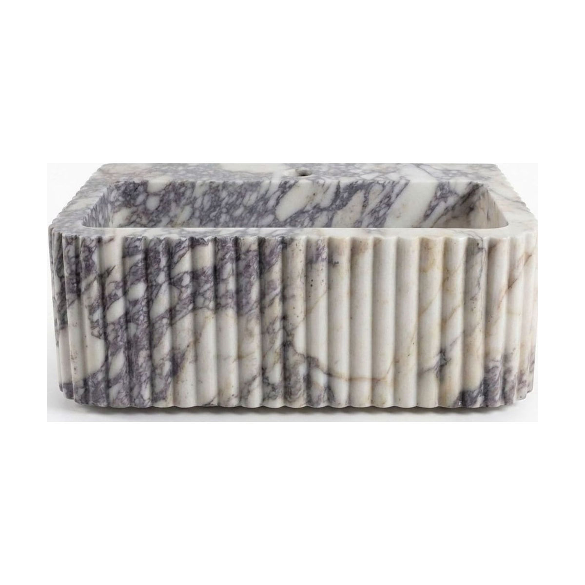Calacatta Viola Polished Rectangular Marble Vessel Sink — view 1