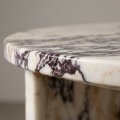Calacatta Viola Polished Marble Accent Table — marble detail