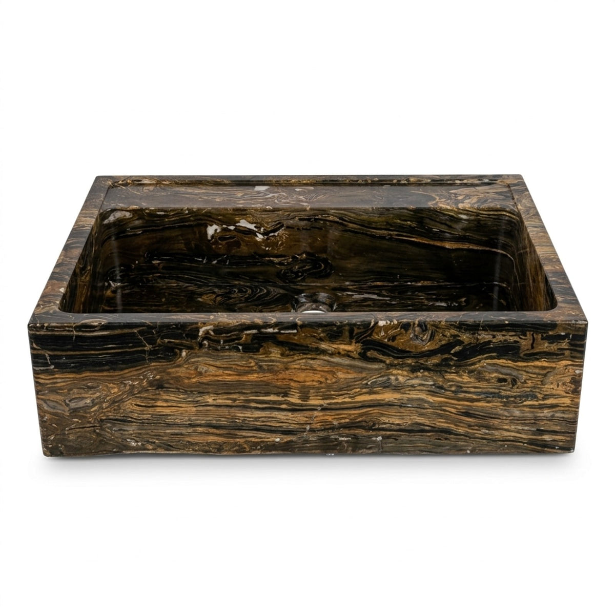 Picasso Polished Marble Rectangular Vessel Sink — view 1