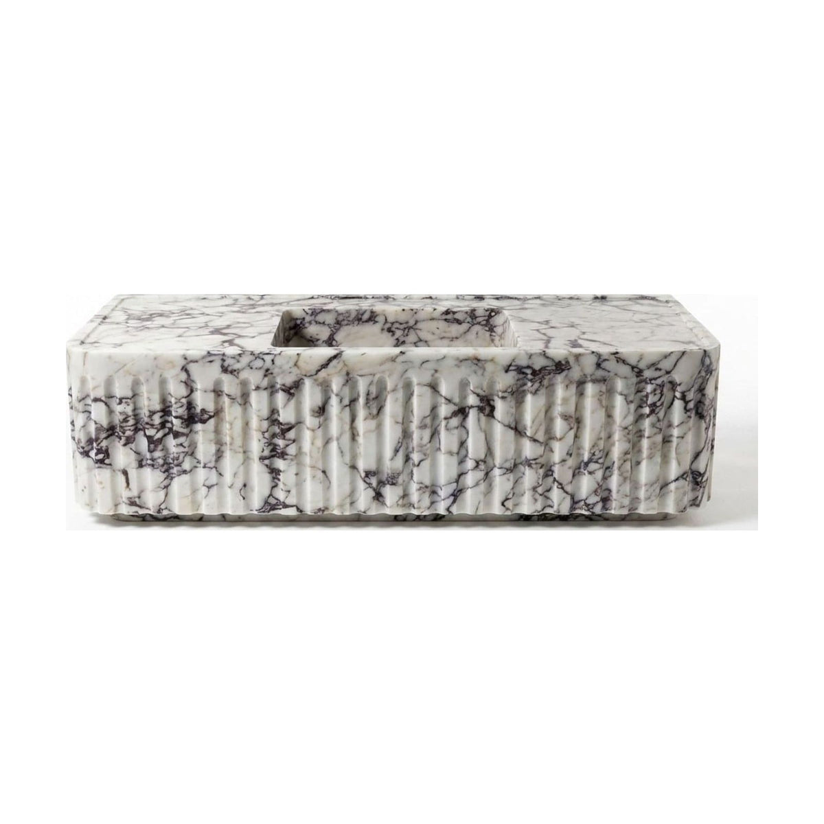 Calacatta Viola Fluted Polished Marble Sink — view 1