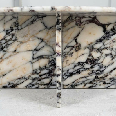 Calacatta Viola Polished Marble Table with Cross Base — detail