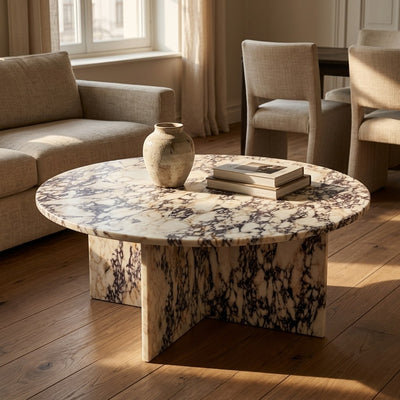 Calacatta Viola Polished Marble Accent Table — premium