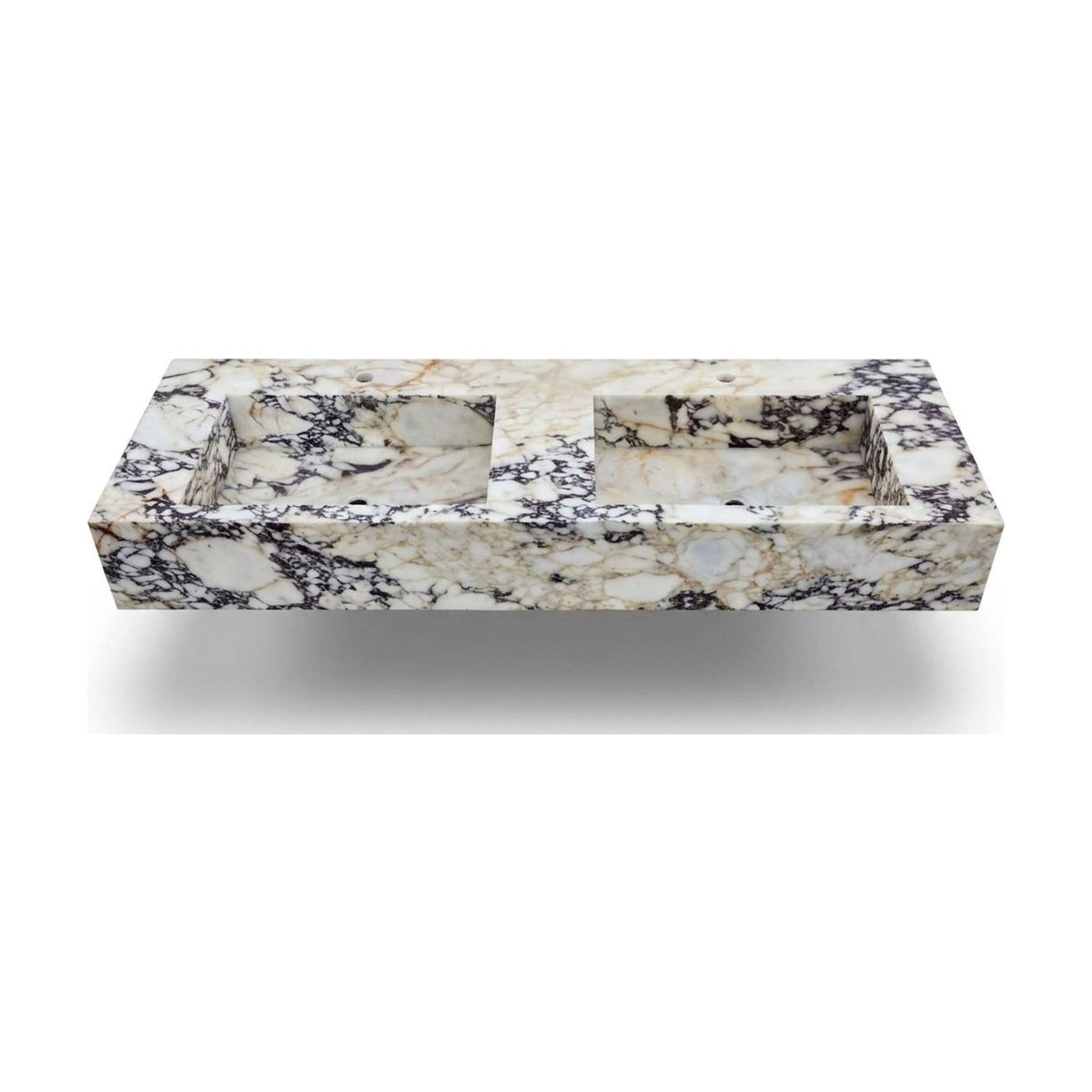 Calacatta Viola Polished Marble Double Basin Sink — view 1