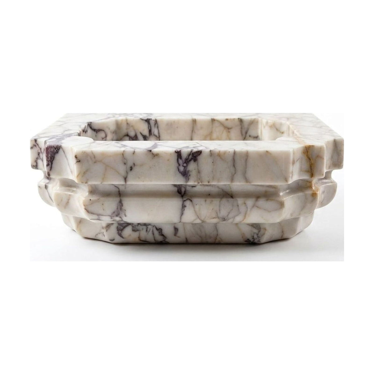 Calacatta Viola Polished Carved Vessel Marble Sink — view 1