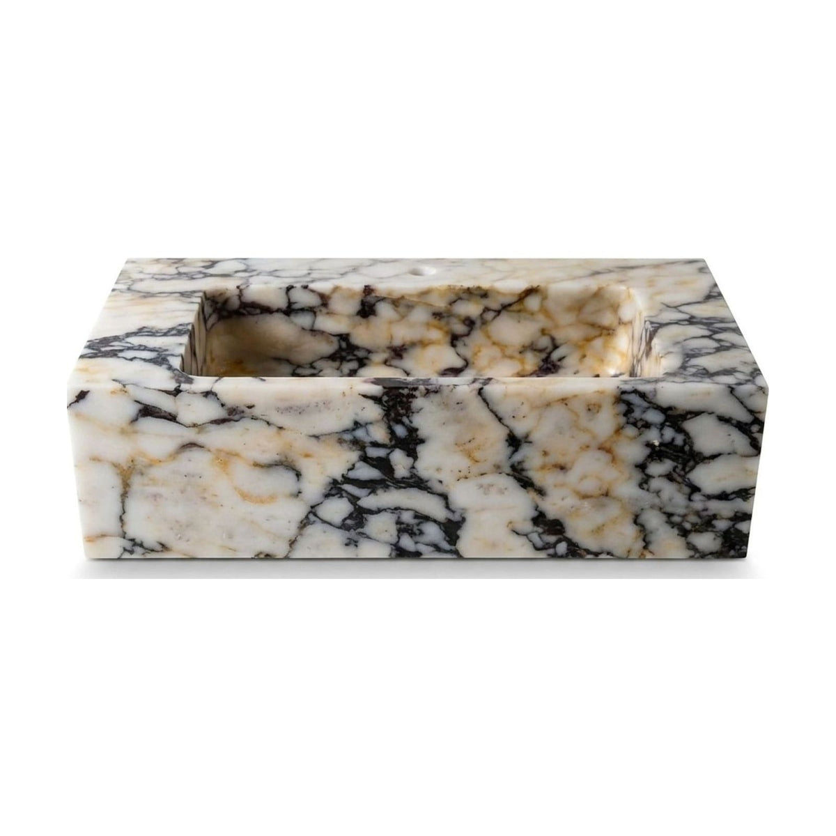 Calacatta Viola Rectangular Polished Marble Sink — view 1