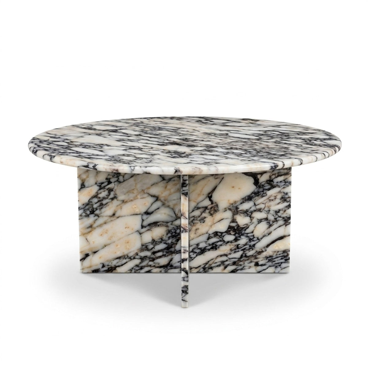 Calacatta Viola Polished Marble Table with Cross Base