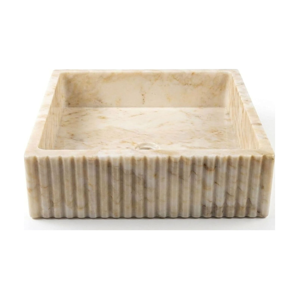 Calacatta Gold Fluted Marble Vessel Sink — view 1