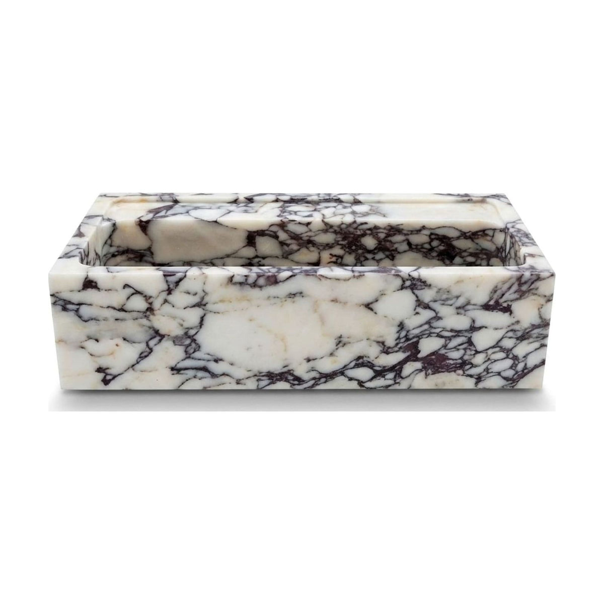 Calacatta Viola Polished Rectangular Vessel Marble Sink — view 1
