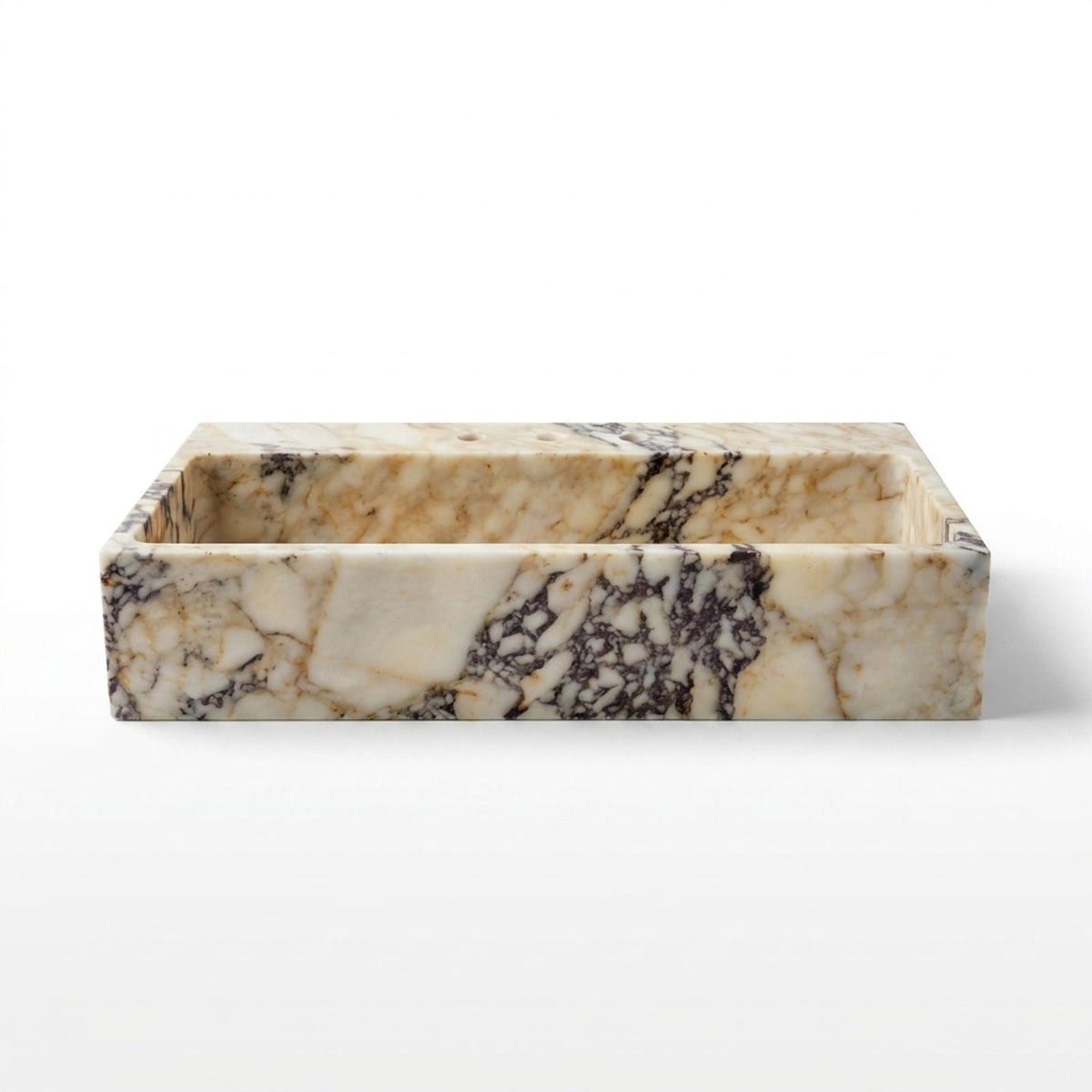 Calacatta Viola Polished Rectangular Marble Sink — view 1