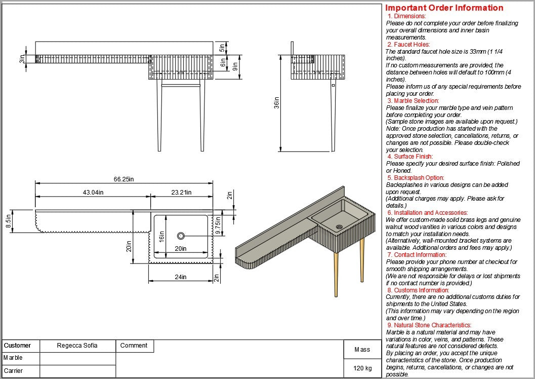 REBECCA SOFİO Custom Order sink