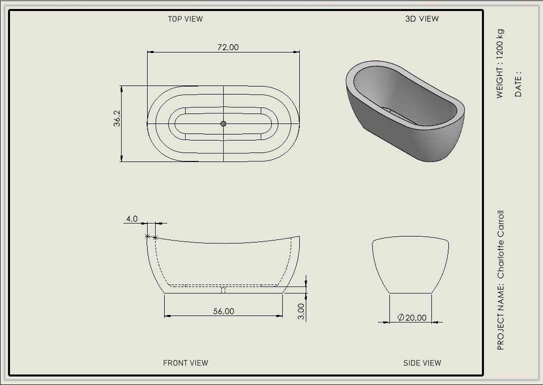 Charlotte Carroll - Custom Order (BATHTUB)