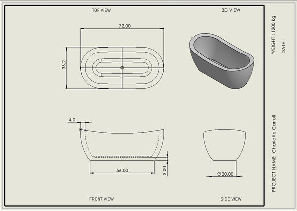 Charlotte Carroll - Custom Order (BATHTUB)