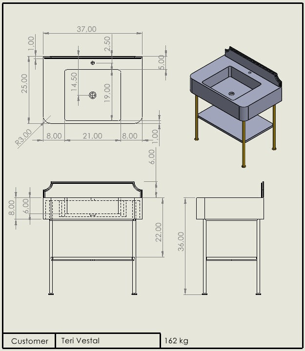 Teri Vestal Vanity   Custom Order