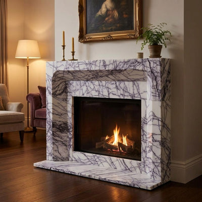 Lilac Marble Polished Fireplace Surround — premium
