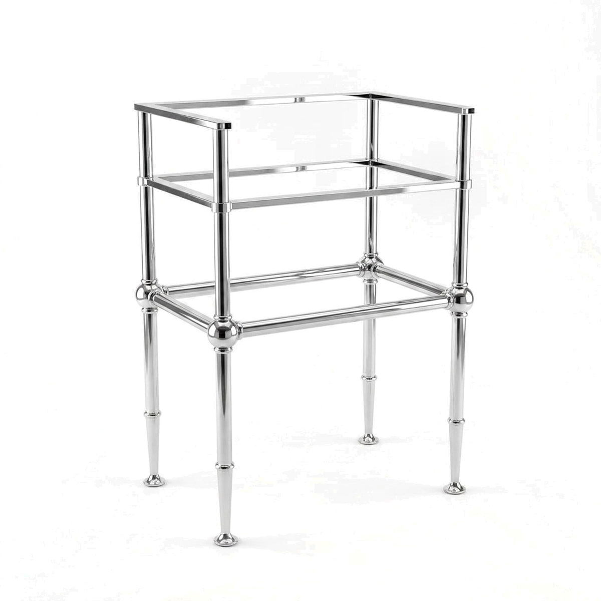 Metal Stand No. 847 – custom stainless steel vanity stand — view 1