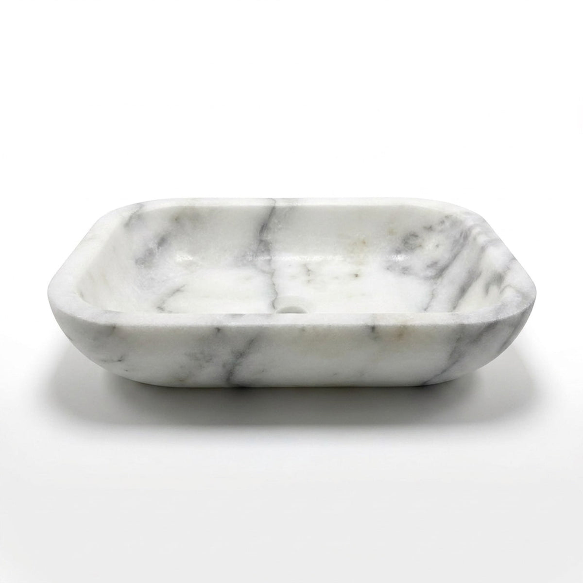 Carrara Marble Honed Rectangular Vessel Sink — view 1