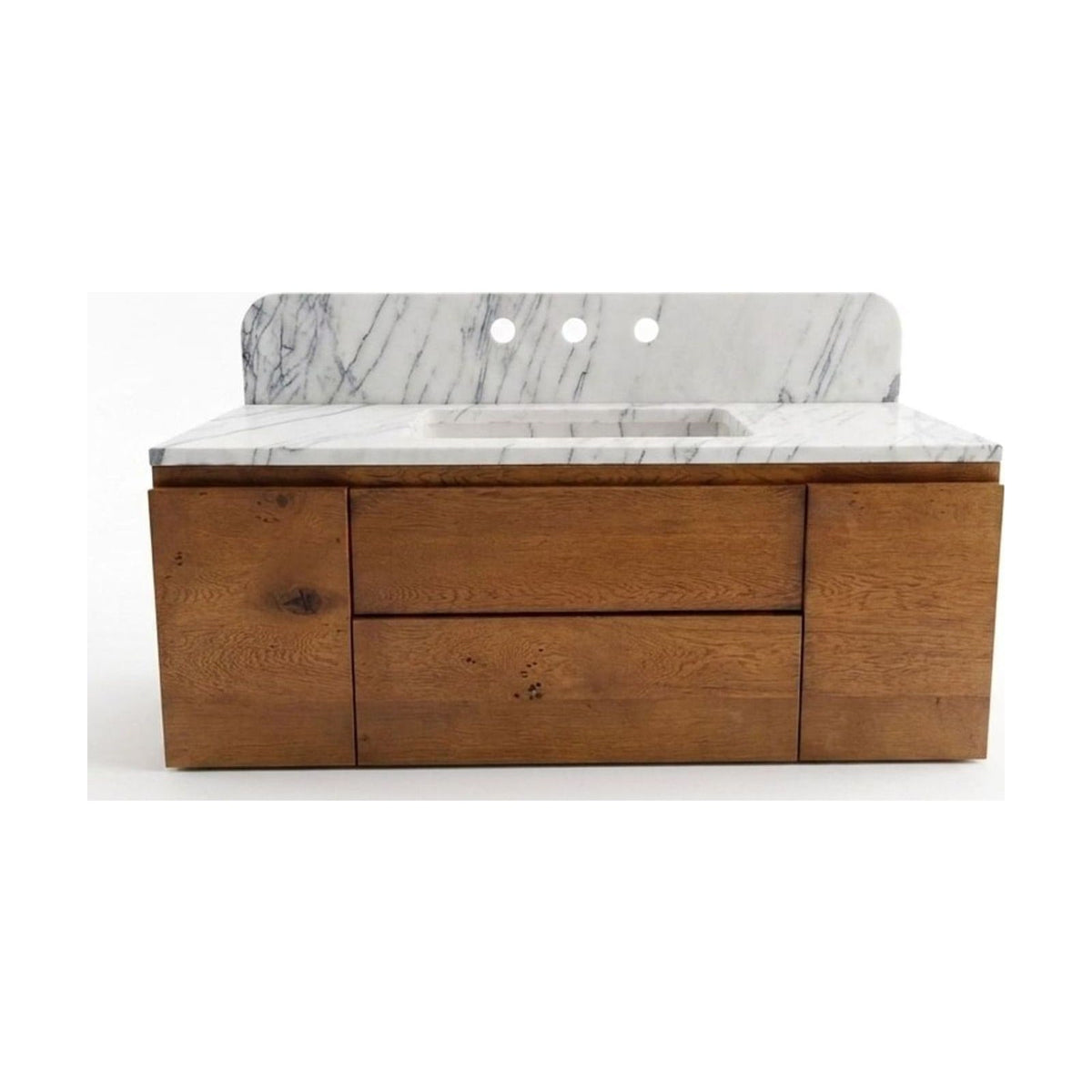 Lilac Marble Vanity with Wood Cabinet — view 1