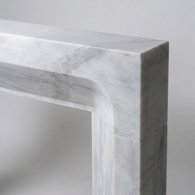 Carrara Marble Fireplace Mantel with Polished Finish — detail