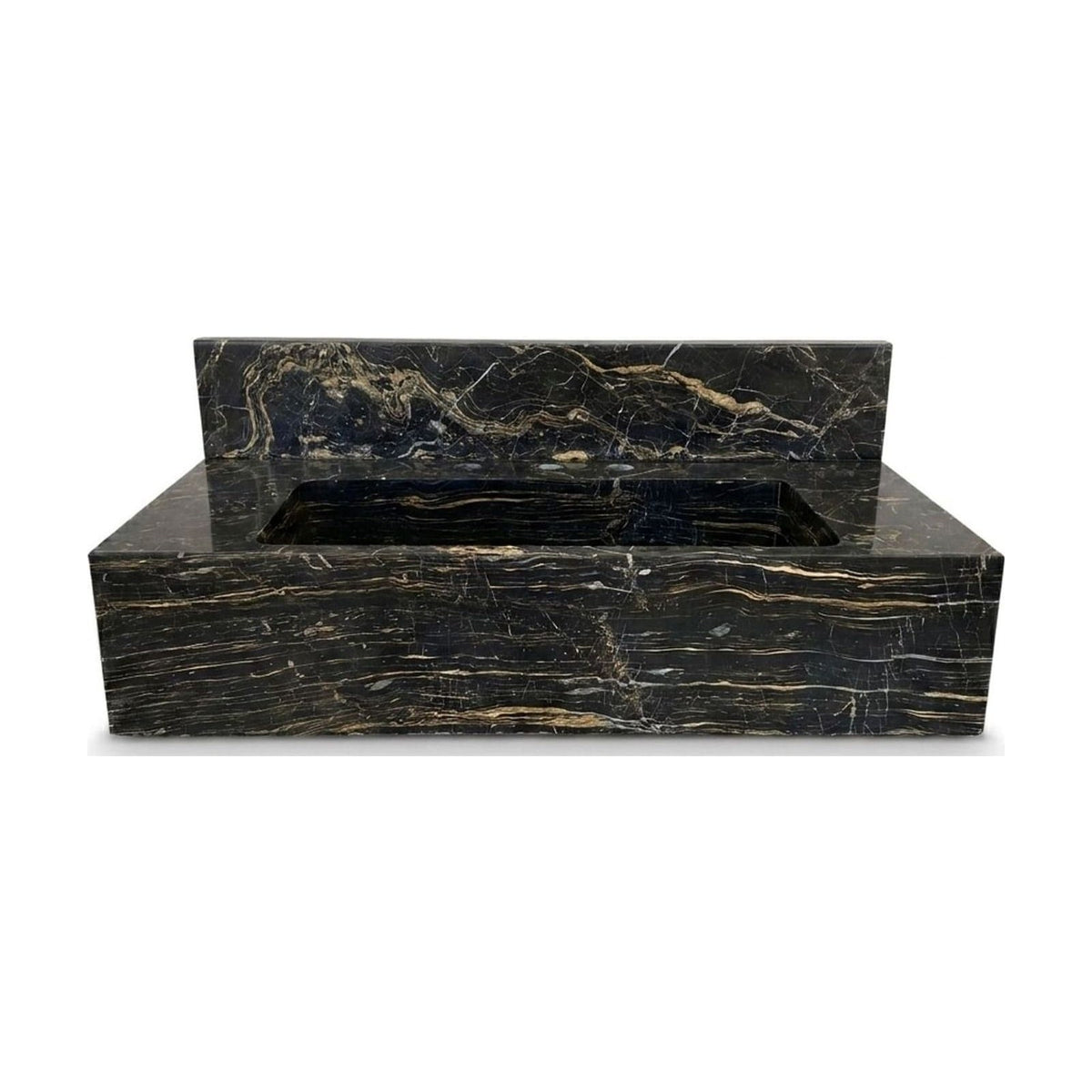 Picasso Marble Sink with Integrated Backsplash — view 1