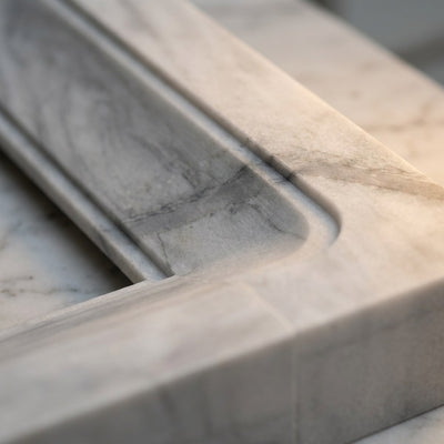 Carrara Marble Fireplace Mantel with Polished Finish — marble detail