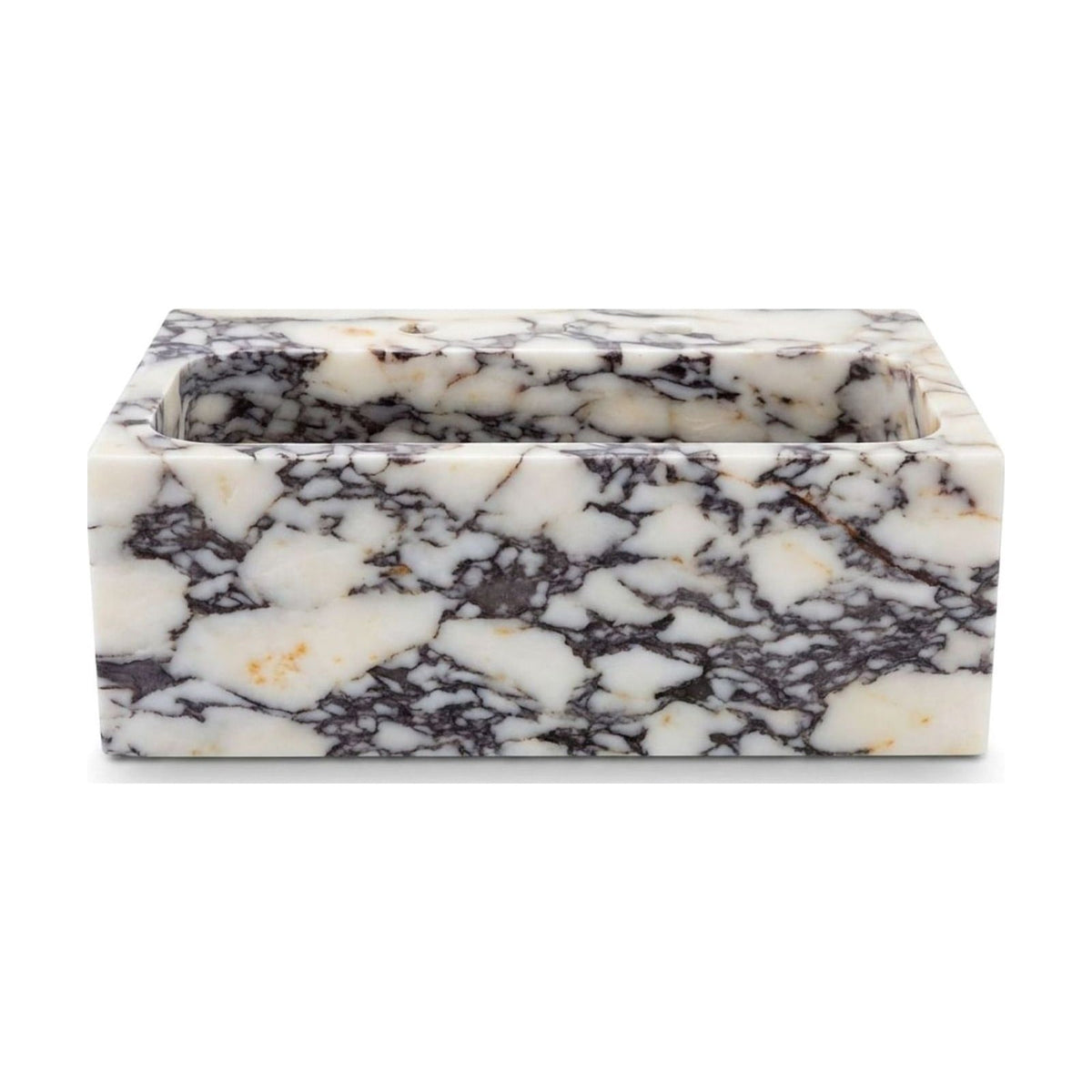 Calacatta Viola Polished Marble Sink with 3 Faucet Holes — view 1