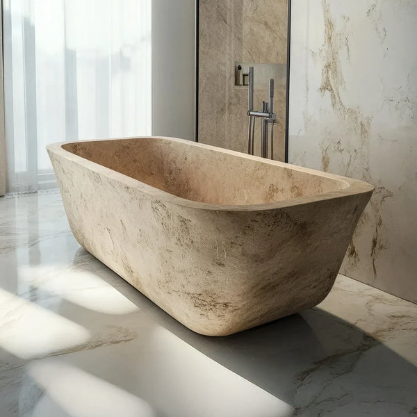 Textured Stone Serenity Marble Bathtub hover
