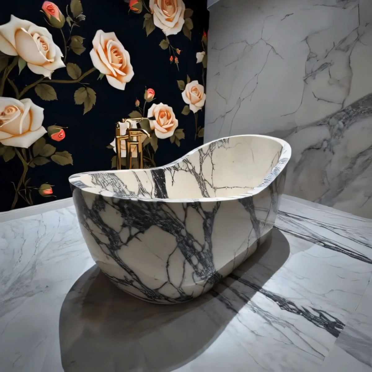 Veined Marble Splendor Bathtub