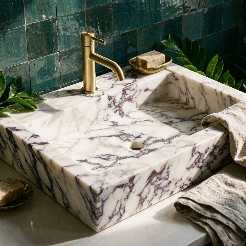 Calacatta Viola Marble Sink — premium — view 2