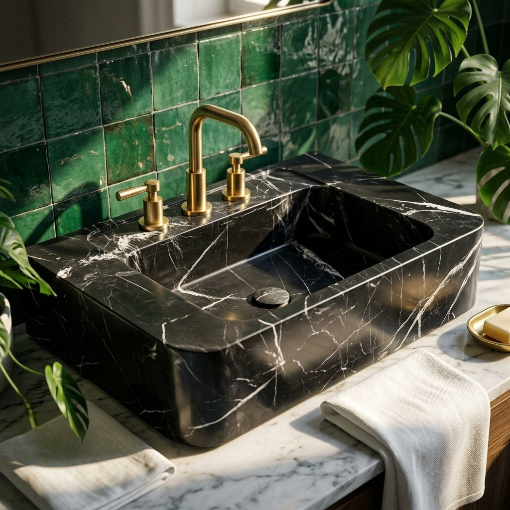 Nero Marquina Marble Sink — premium — view 2