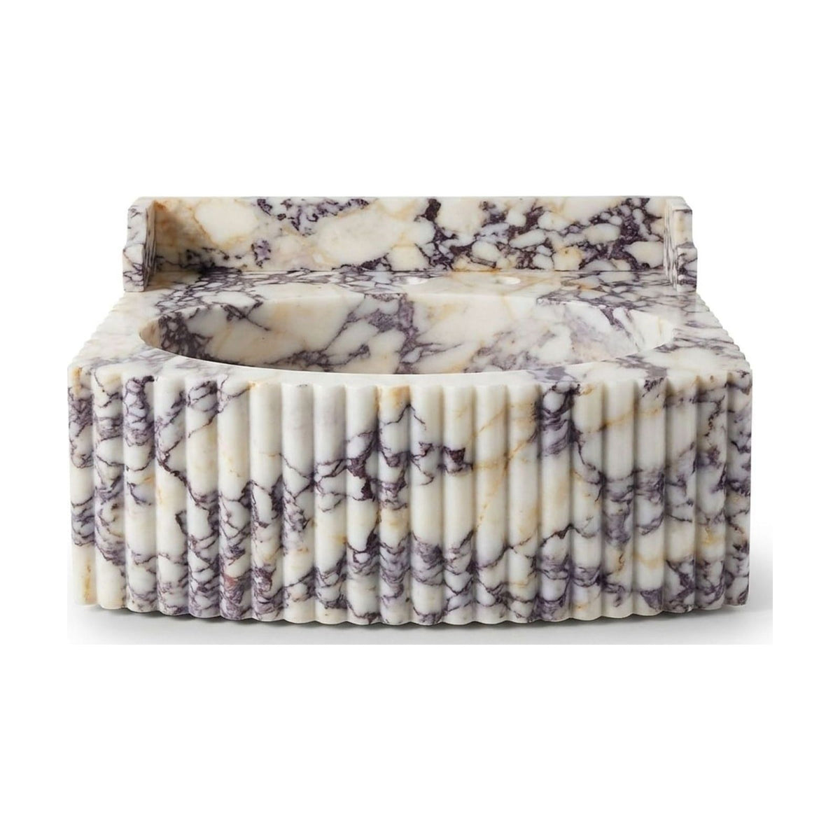 Calacatta Viola Polished Fluted Marble Sink — view 1