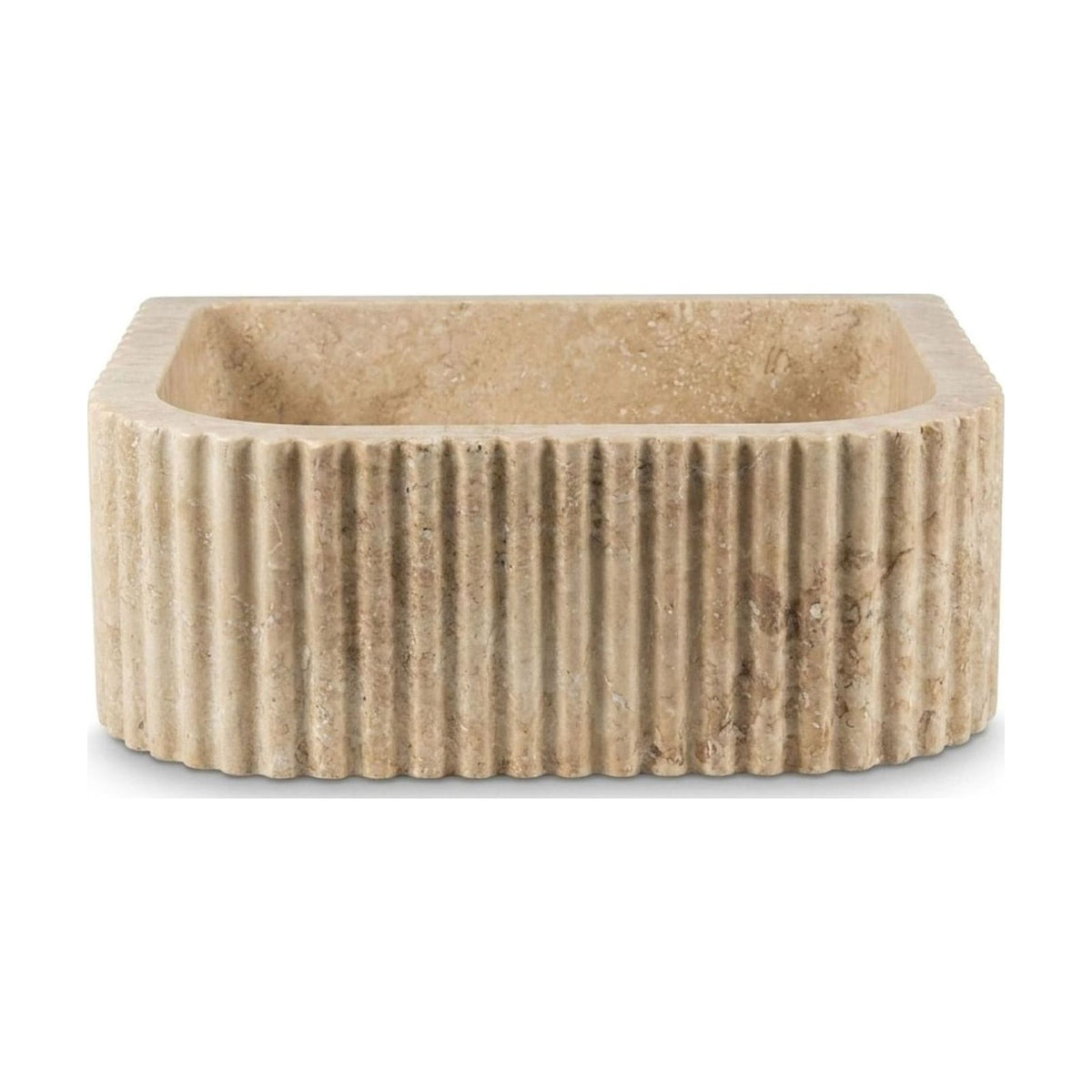 Travertine Fluted Travertine Sink — view 1