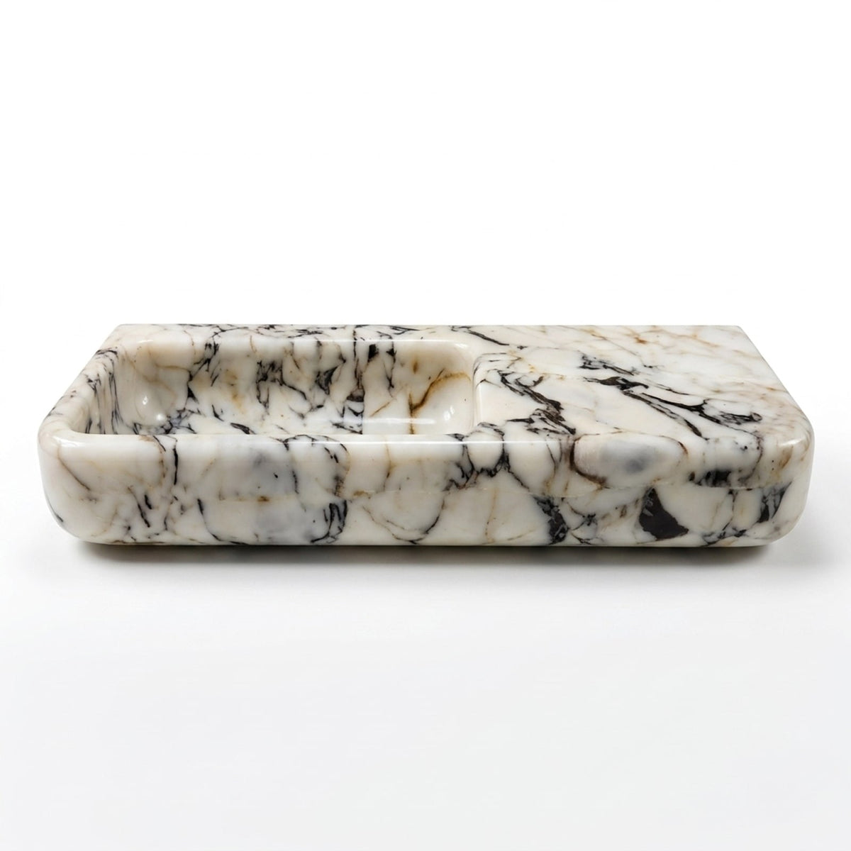 Calacatta Viola Rectangular Polished Marble Vessel Sink — view 1