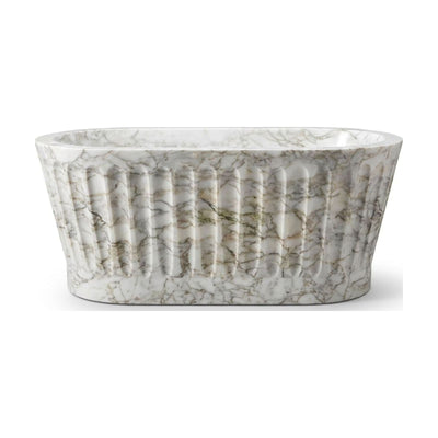 Calacatta Gold Fluted Honed Marble Bathtub