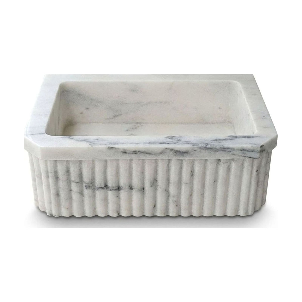 Carrara Fluted Marble Sink — view 1