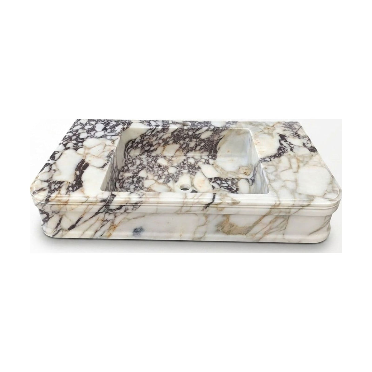 Calacatta Viola Polished Marble Rectangular Sink — view 1