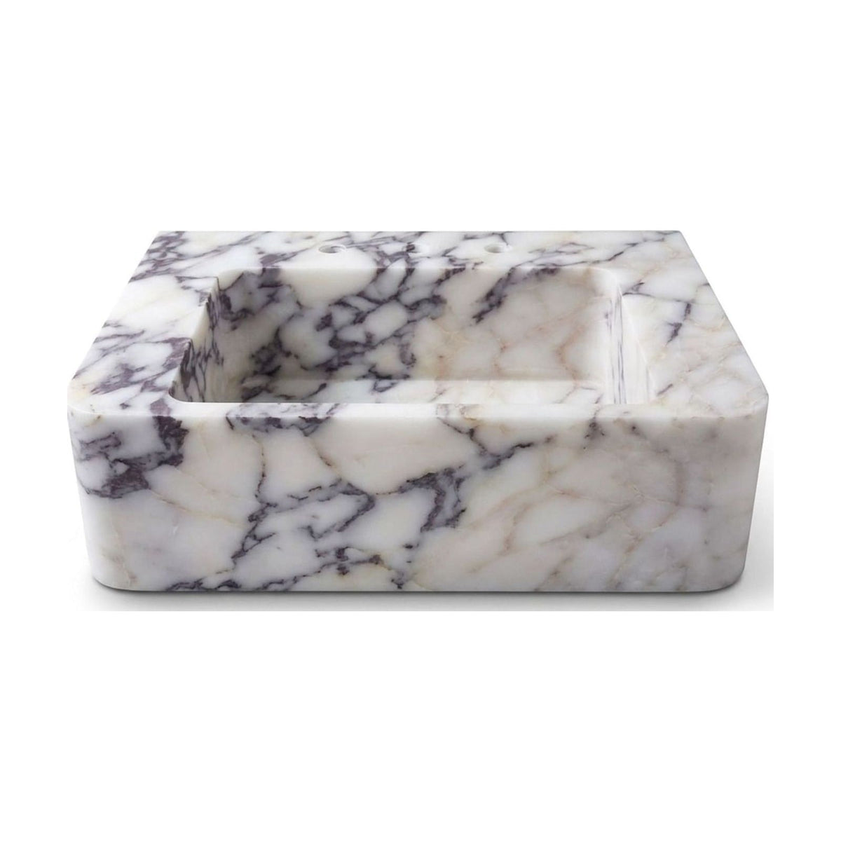 Calacatta Viola Polished Marble Sink with 3 Faucet Holes — view 1