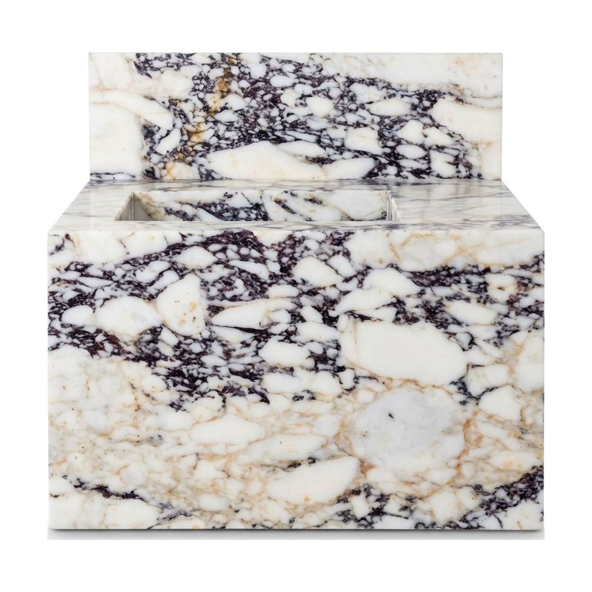 Calacatta Viola Polished Marble Sink with Backsplash — view 1