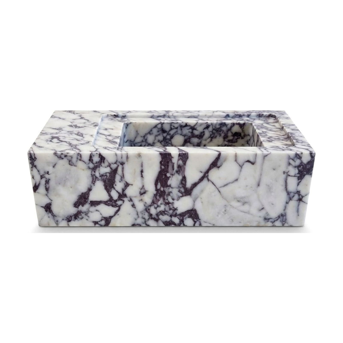 Calacatta Viola Rectangular Honed Marble Vessel Sink — view 1