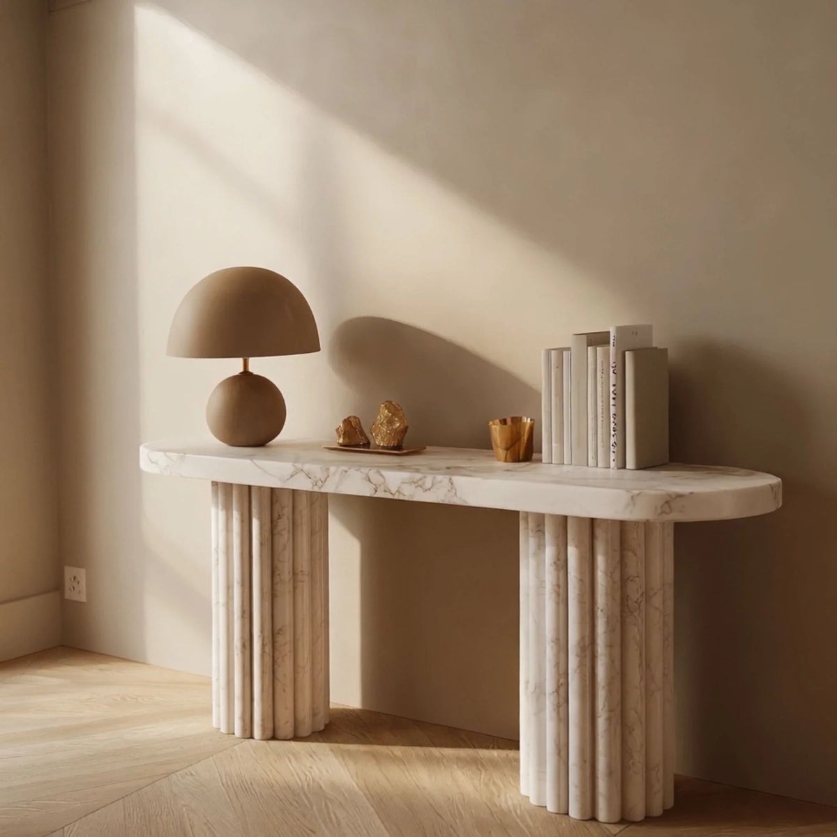 Marble Fluted Console Table