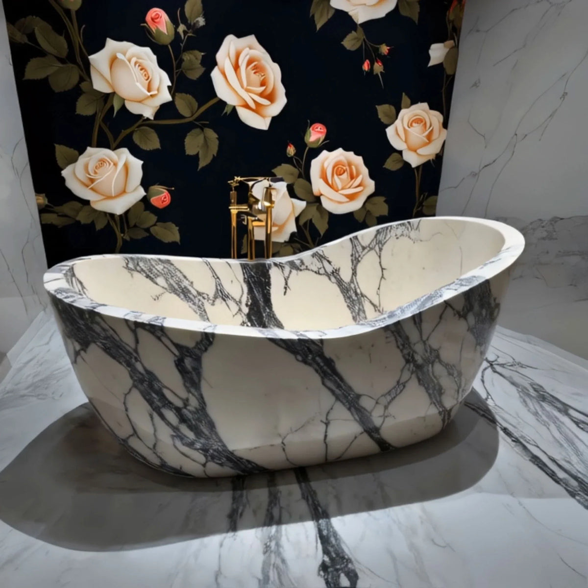 Veined Marble Splendor Bathtub